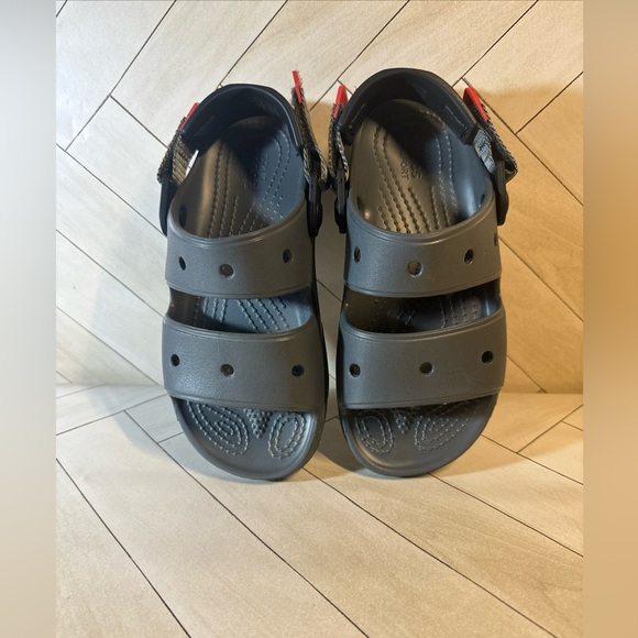 Crocs Classic All-Terrain Sandal Grey Size J2 Double Strap - Picture 1 of 6
